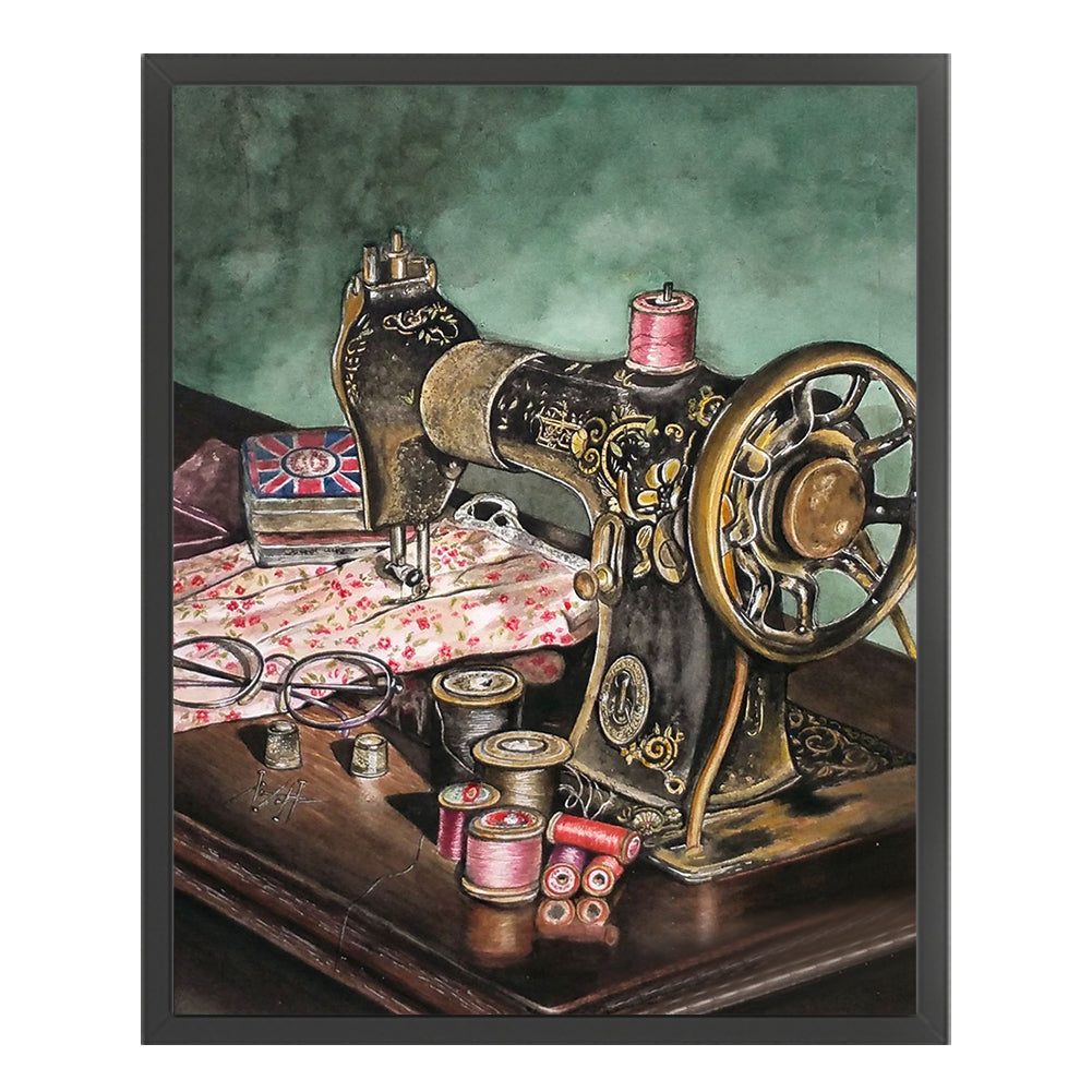 Sewing Machine - 11CT Stamped Cross Stitch 45*55CM