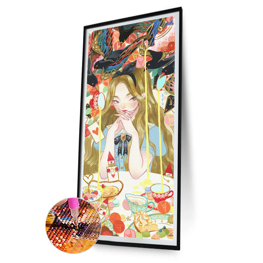 Girl Alice - Full Round Drill Diamond Painting 30*70CM