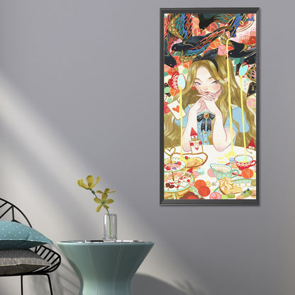 Girl Alice - Full Round Drill Diamond Painting 30*70CM