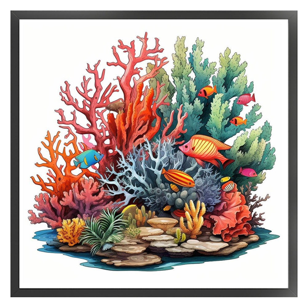 Coral - 14CT Stamped Cross Stitch 40*40CM