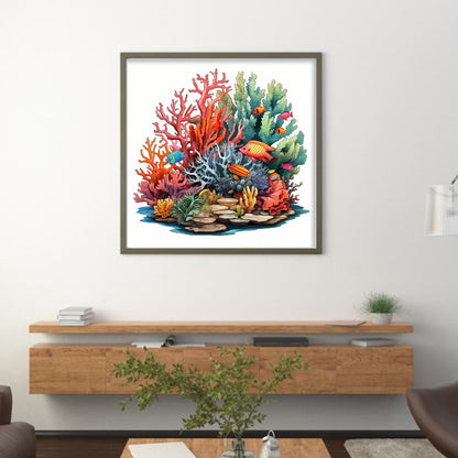 Coral - 14CT Stamped Cross Stitch 40*40CM