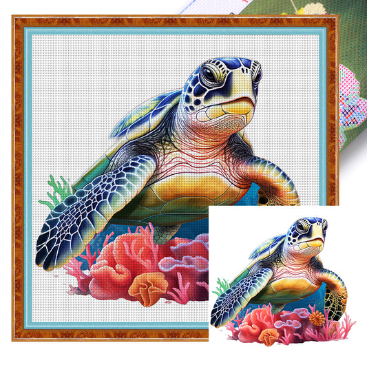 Sea Turtle - 14CT Stamped Cross Stitch 40*40CM