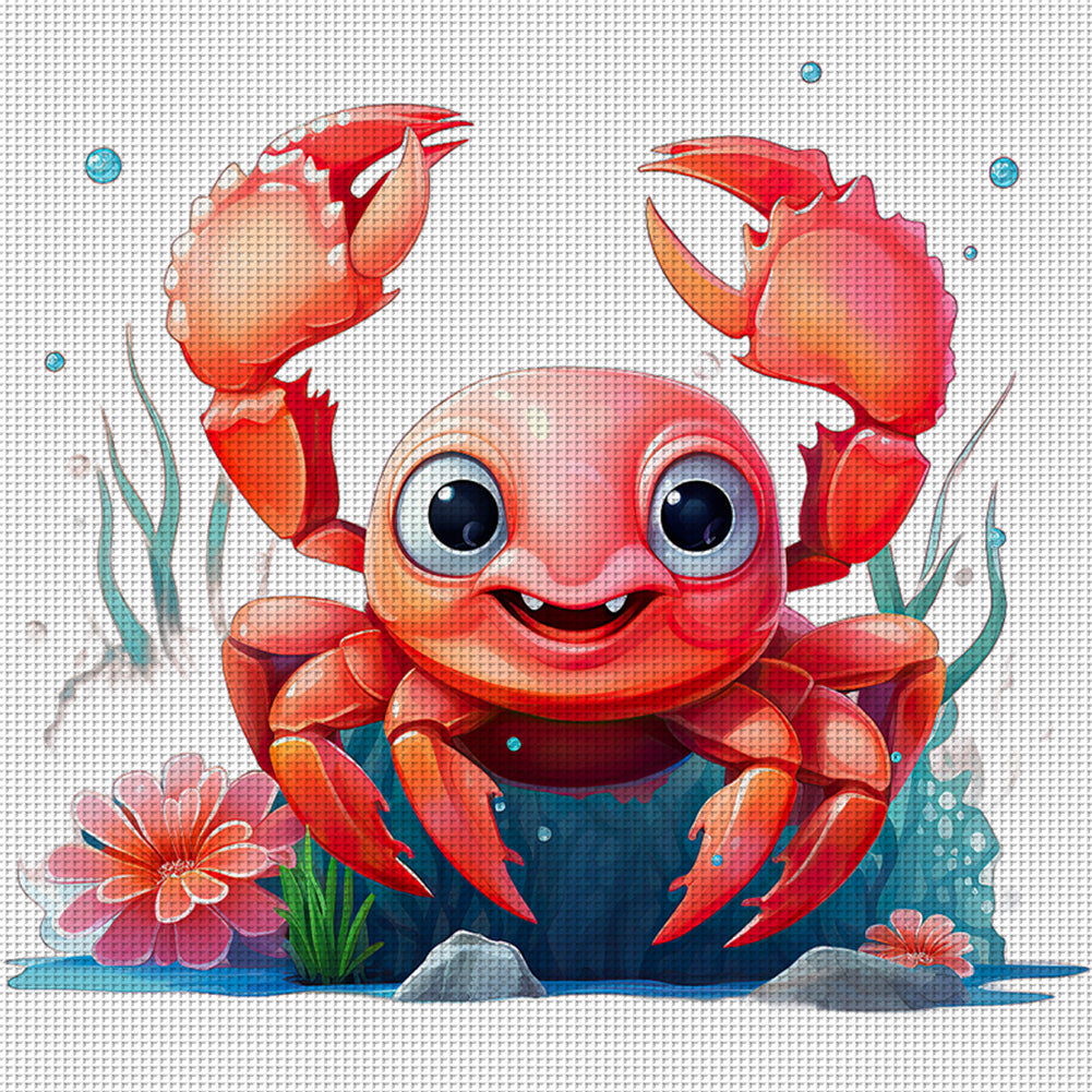 Crab - 14CT Stamped Cross Stitch 40*40CM