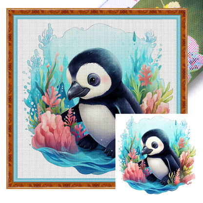 Penguin - 14CT Stamped Cross Stitch 40*40CM