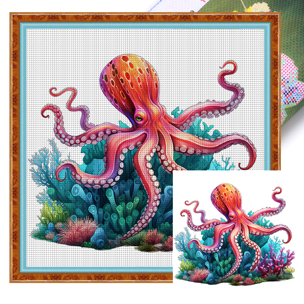 Octopus - 14CT Stamped Cross Stitch 40*40CM