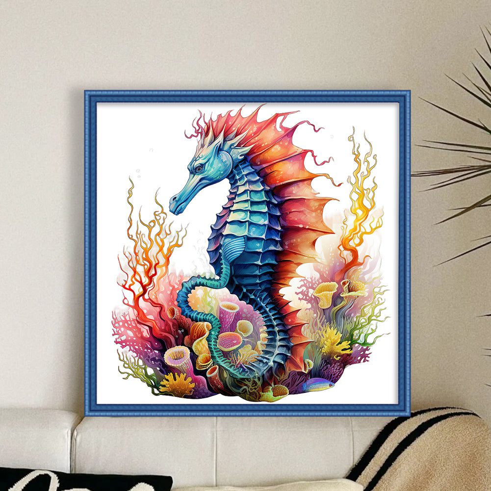 Seahorse - 14CT Stamped Cross Stitch 40*40CM