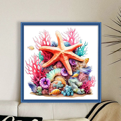 Starfish - 14CT Stamped Cross Stitch 40*40CM