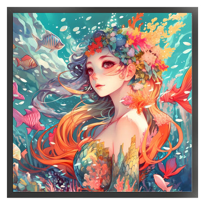 Fish Girl - 14CT Stamped Cross Stitch 50*50CM