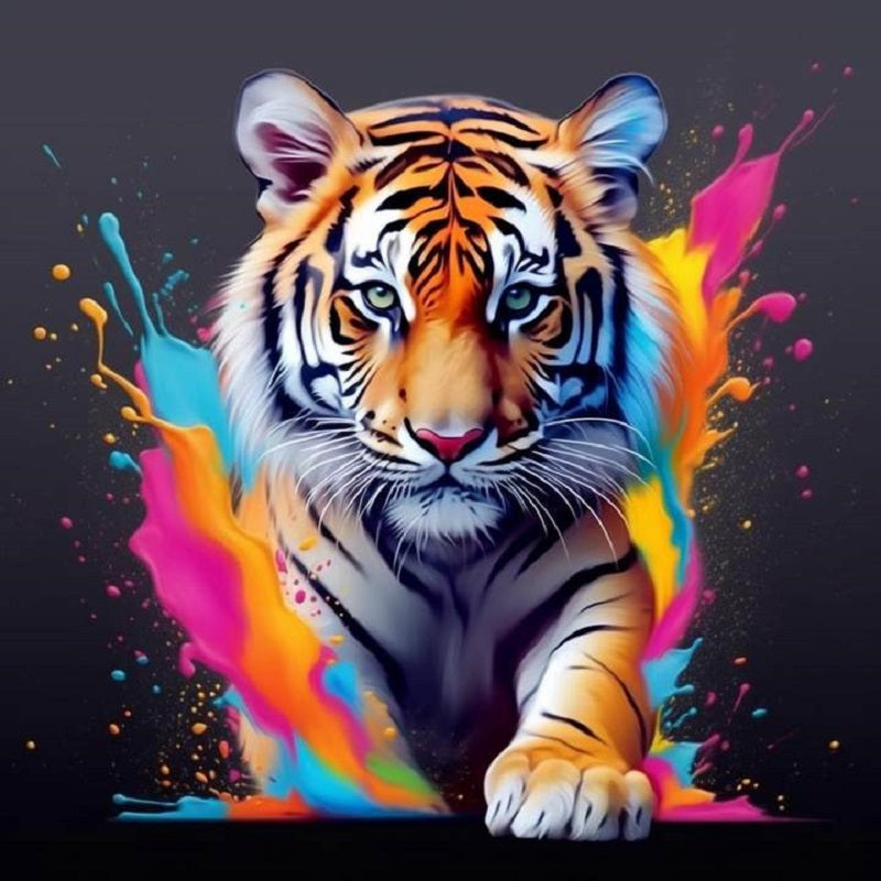 Tiger And Paint - Full Round Drill Diamond Painting 30*30CM