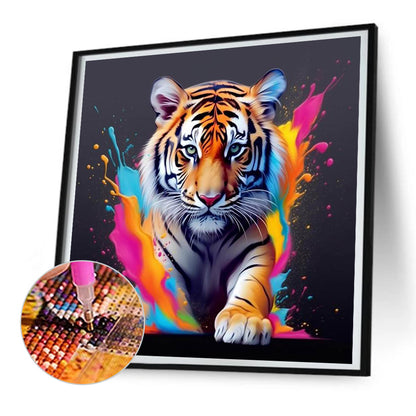 Tiger And Paint - Full Round Drill Diamond Painting 30*30CM