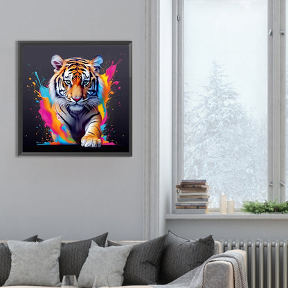 Tiger And Paint - Full Round Drill Diamond Painting 30*30CM