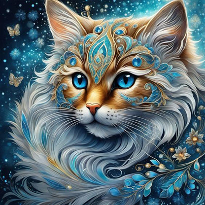 Gem Cat - Full Round Drill Diamond Painting 30*30CM