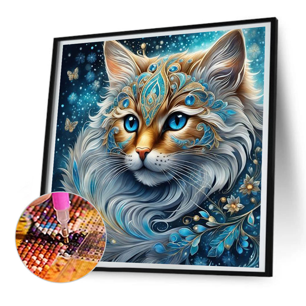 Gem Cat - Full Round Drill Diamond Painting 30*30CM