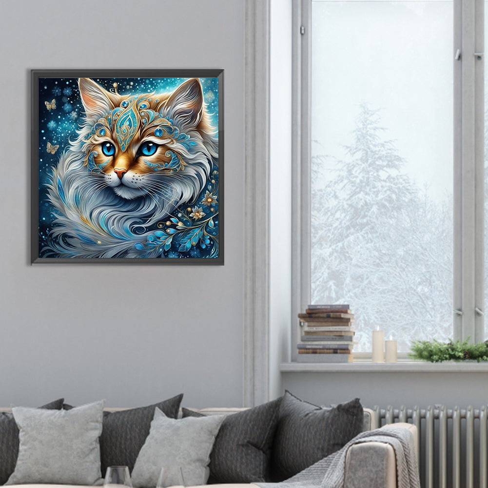 Gem Cat - Full Round Drill Diamond Painting 30*30CM