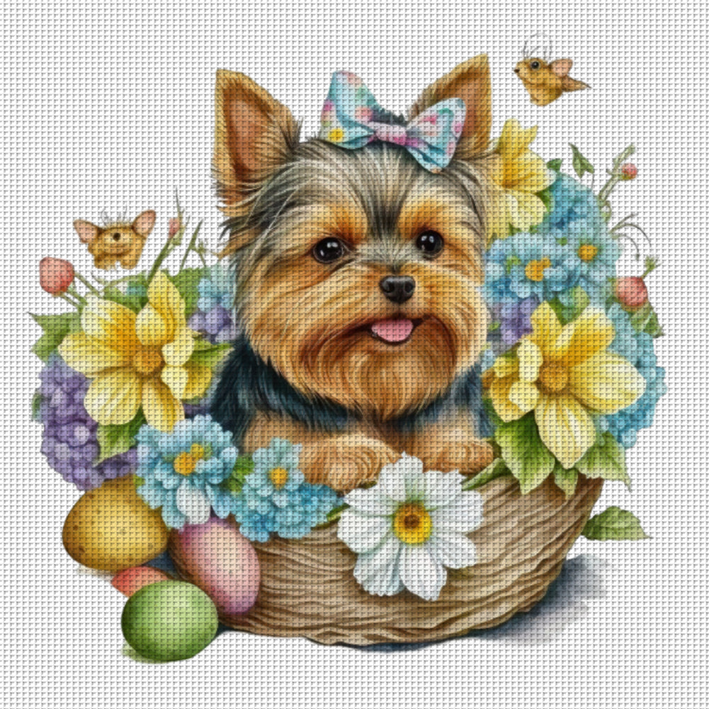 Puppy - 18CT Stamped Cross Stitch 30*30CM