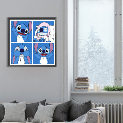 Stitch Four-Frame Comics - Full Round Drill Diamond Painting 30*30CM