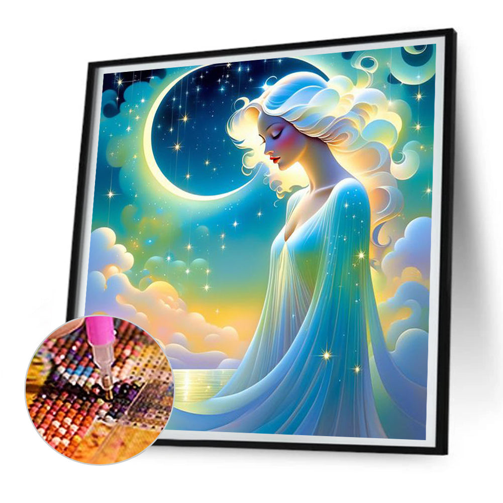 Goddess Of Stars And Moon - Full Round Drill Diamond Painting 30*30CM