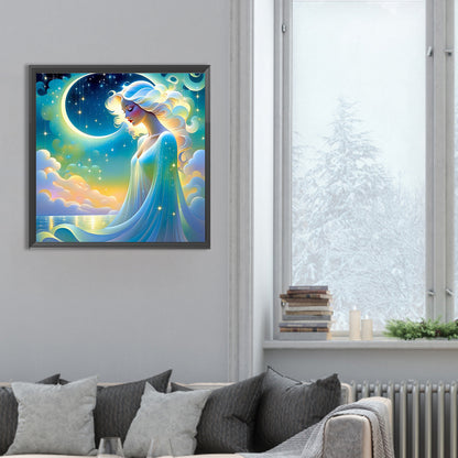 Goddess Of Stars And Moon - Full Round Drill Diamond Painting 30*30CM