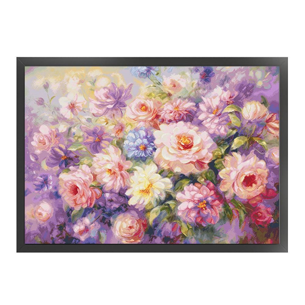 A Field Of Flowers - 14CT Stamped Cross Stitch 126*97CM(Spring)