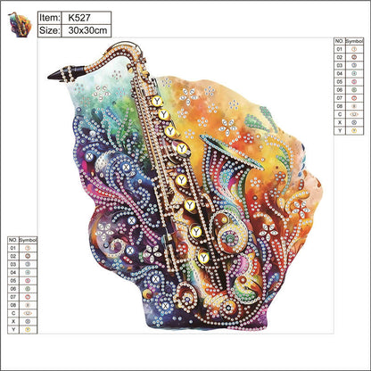 Color Musical Instruments - Special Shaped Drill Diamond Painting 30*30CM