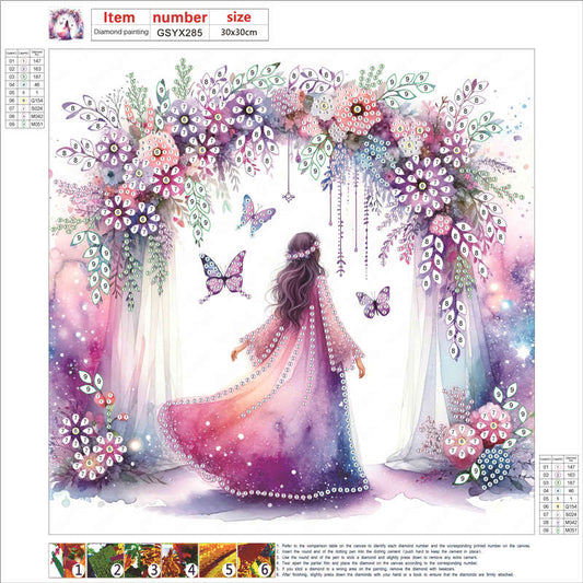 Flower Girl - Special Shaped Drill Diamond Painting 30*30CM