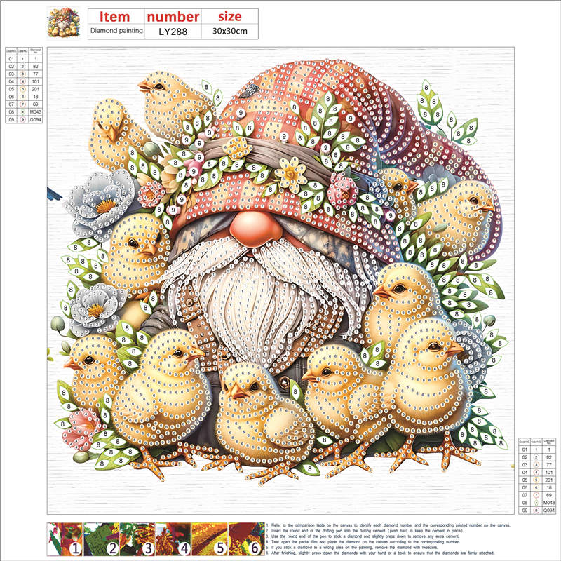 Easter Garden Gnome - Special Shaped Drill Diamond Painting 30*30CM