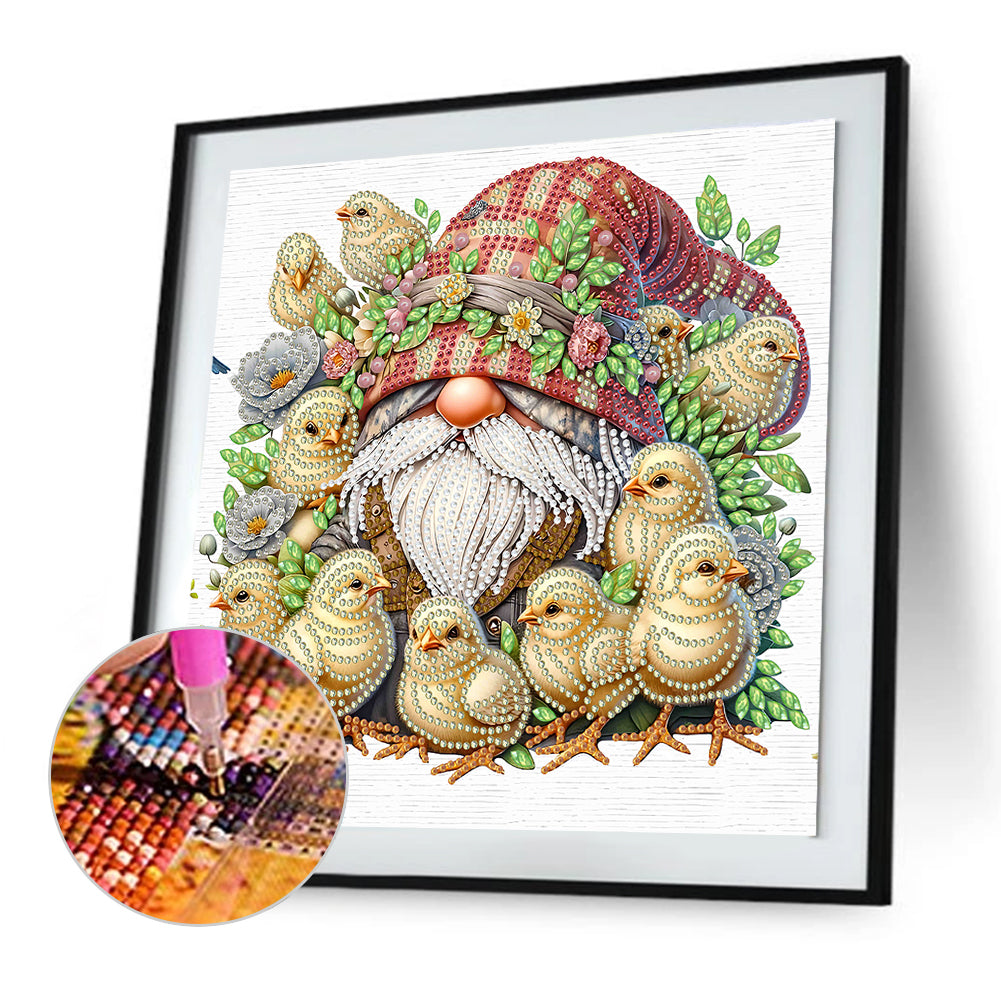 Easter Garden Gnome - Special Shaped Drill Diamond Painting 30*30CM