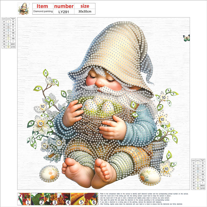 Easter Garden Gnome - Special Shaped Drill Diamond Painting 30*30CM