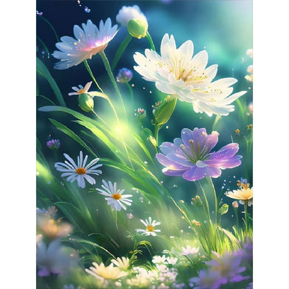 Flowers And Grass - Full Round Drill Diamond Painting 30*40CM