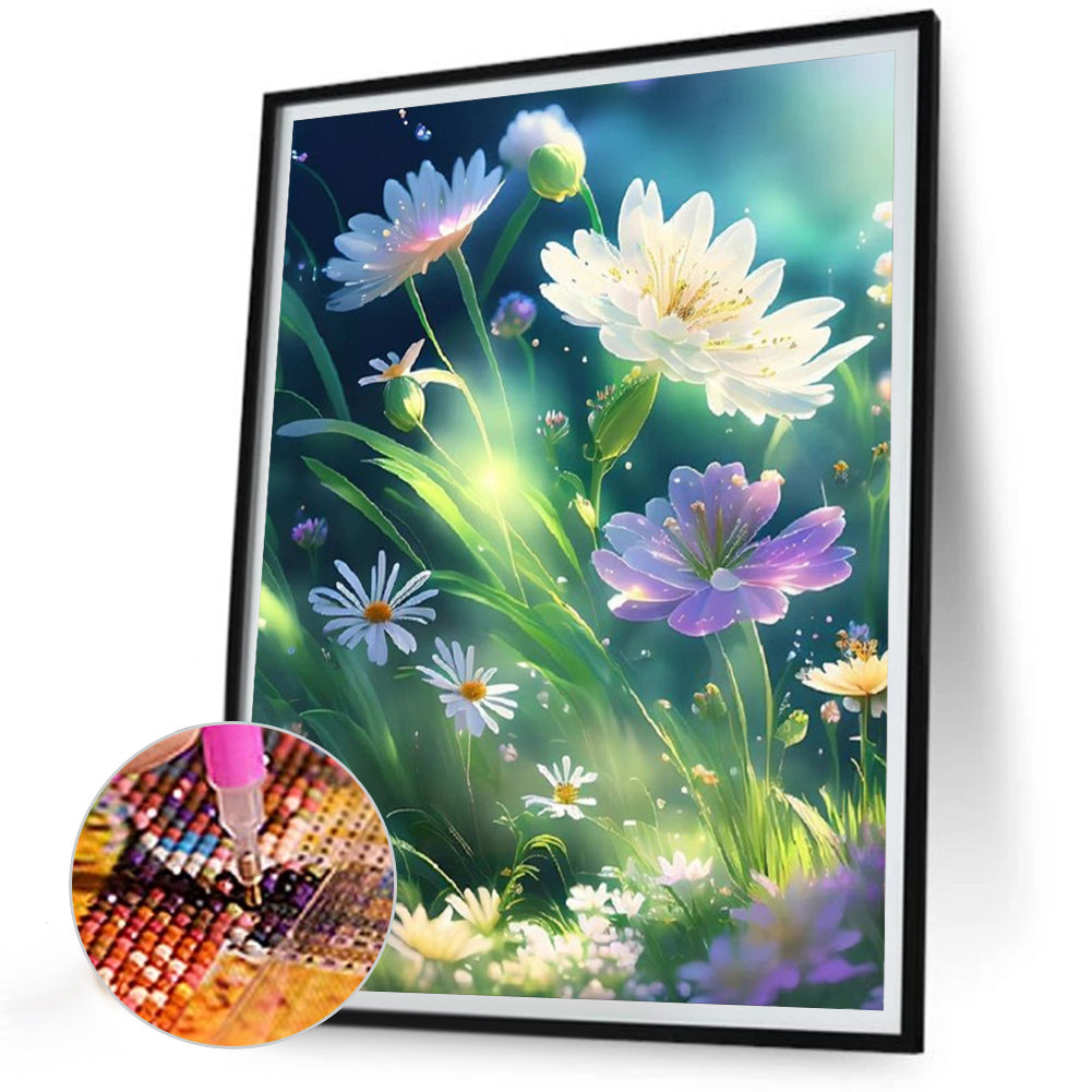 Flowers And Grass - Full Round Drill Diamond Painting 30*40CM