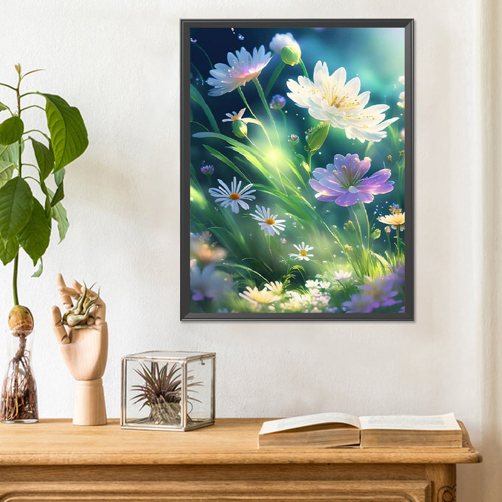 Flowers And Grass - Full Round Drill Diamond Painting 30*40CM
