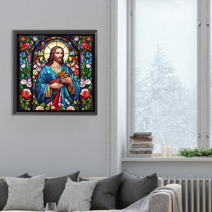 Glass Painting Jesus - Full Round Drill Diamond Painting 30*30CM