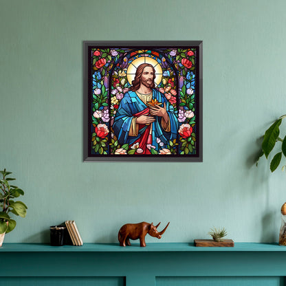 Glass Painting Jesus - Full Round Drill Diamond Painting 30*30CM