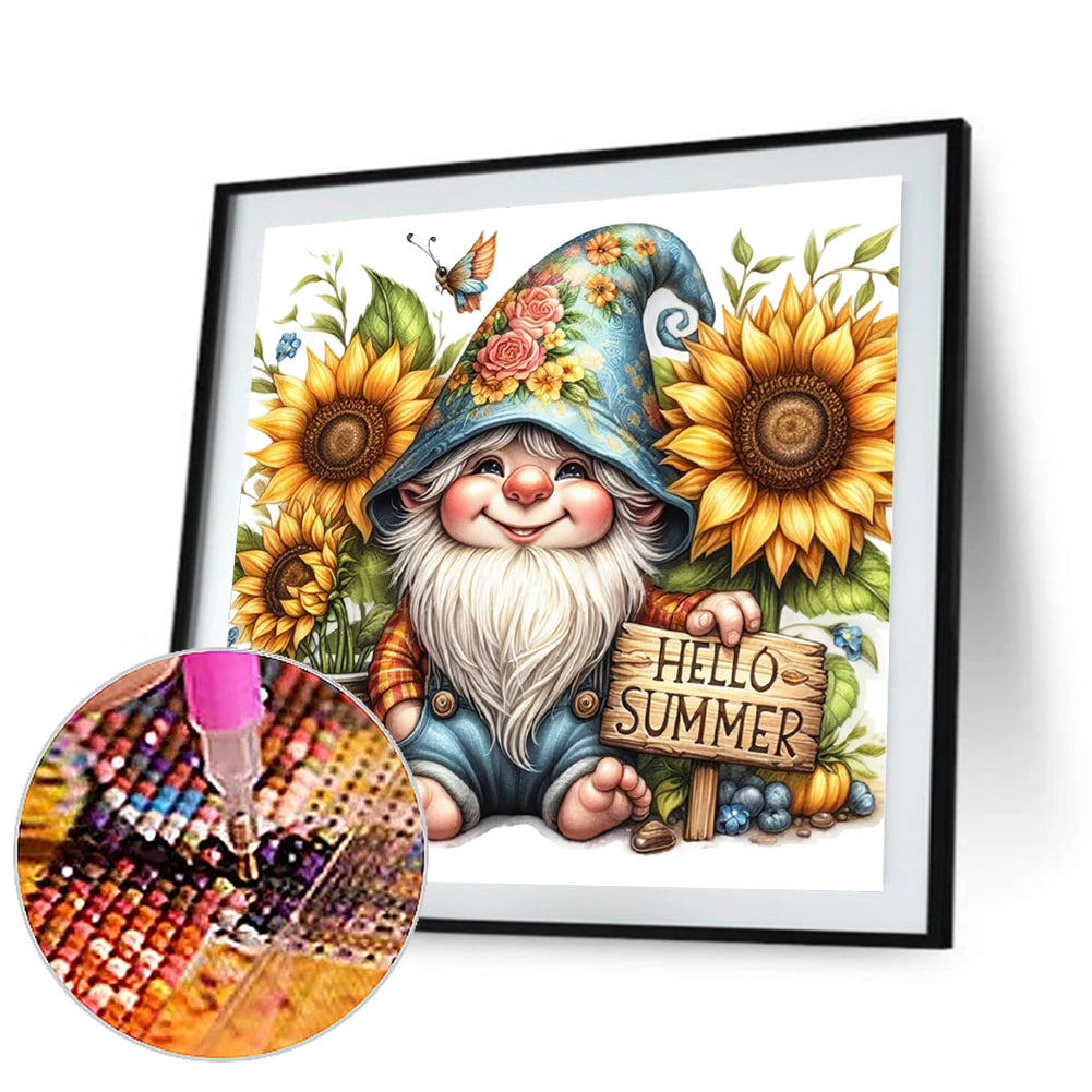 Flower Gnome - Full Round Drill Diamond Painting 30*30CM