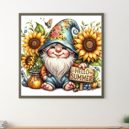 Flower Gnome - Full Round Drill Diamond Painting 30*30CM