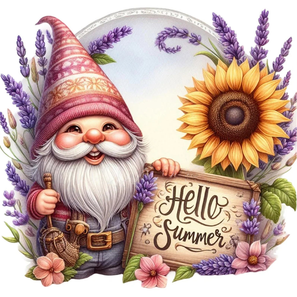 Flower Gnome - Full Round Drill Diamond Painting 30*30CM