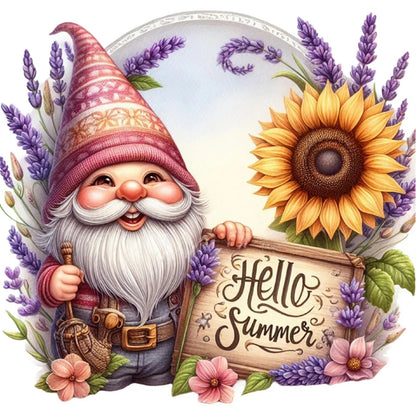 Flower Gnome - Full Round Drill Diamond Painting 30*30CM