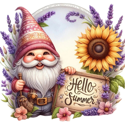 Flower Gnome - Full Round Drill Diamond Painting 30*30CM