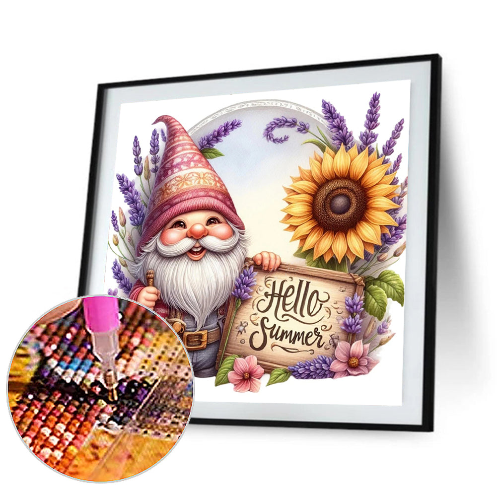 Flower Gnome - Full Round Drill Diamond Painting 30*30CM