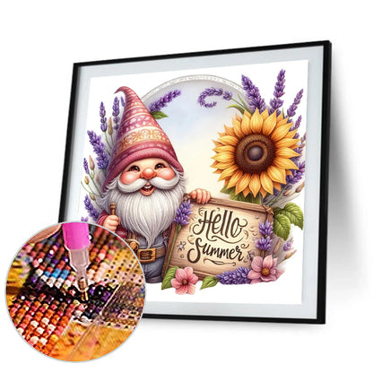 Flower Gnome - Full Round Drill Diamond Painting 30*30CM