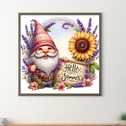 Flower Gnome - Full Round Drill Diamond Painting 30*30CM