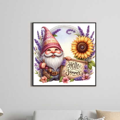 Flower Gnome - Full Round Drill Diamond Painting 30*30CM