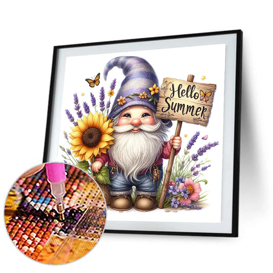 Flower Gnome - Full Round Drill Diamond Painting 30*30CM