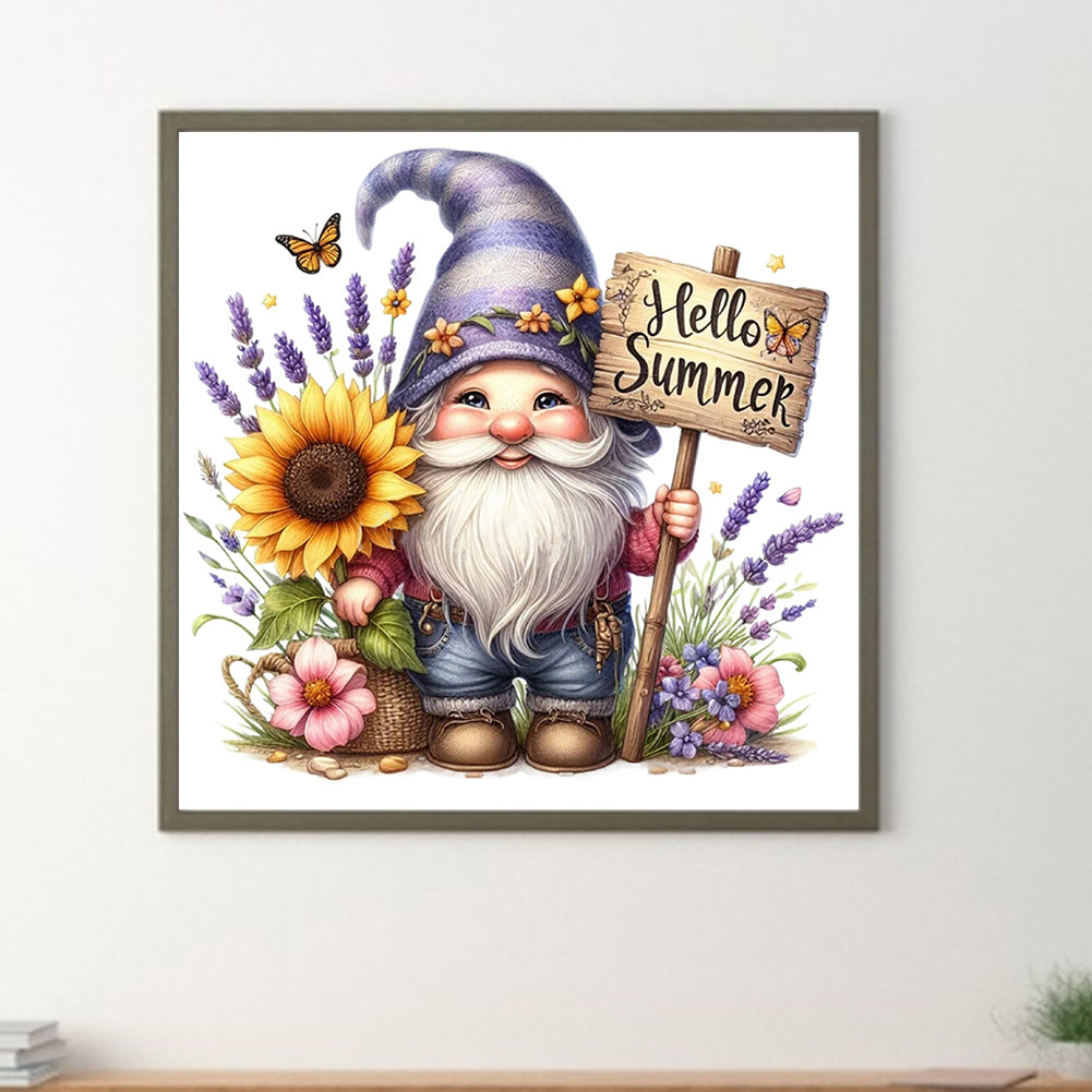 Flower Gnome - Full Round Drill Diamond Painting 30*30CM