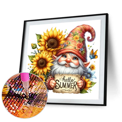Flower Gnome - Full Round Drill Diamond Painting 30*30CM
