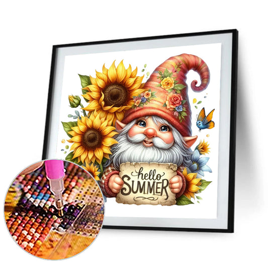 Flower Gnome - Full Round Drill Diamond Painting 30*30CM