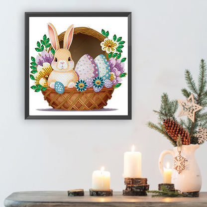 Basket Bouquet With Easter Eggs - Special Shaped Drill Diamond Painting 30*30CM