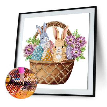 Basket Bouquet With Easter Eggs - Special Shaped Drill Diamond Painting 30*30CM