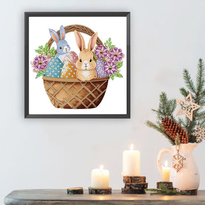 Basket Bouquet With Easter Eggs - Special Shaped Drill Diamond Painting 30*30CM