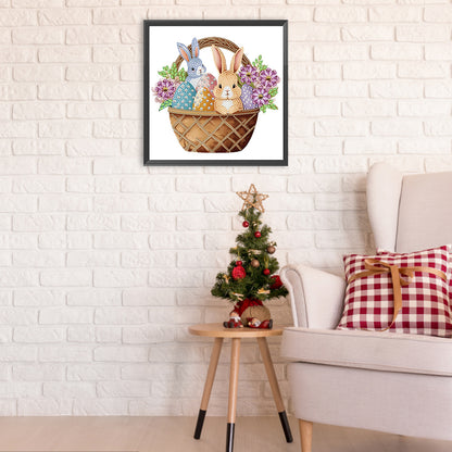 Basket Bouquet With Easter Eggs - Special Shaped Drill Diamond Painting 30*30CM